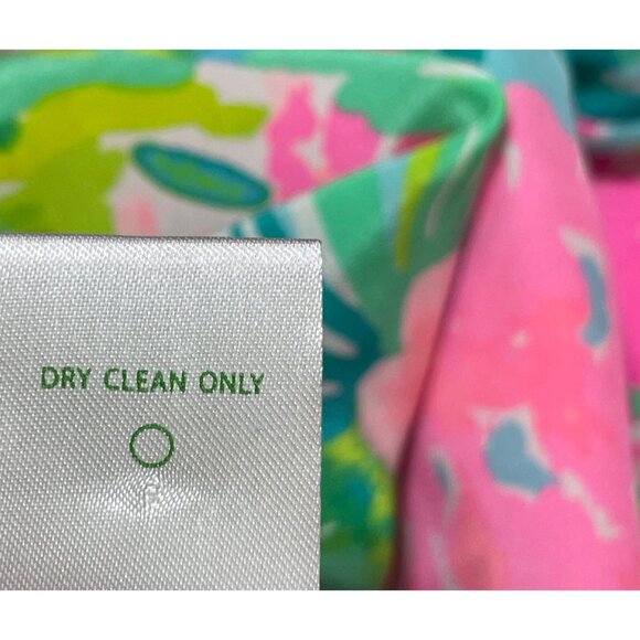 Lilly Pulitzer Elsa Popover Top Silk Size XL Pineapple Shake Pink Green - Picture 7 of 7